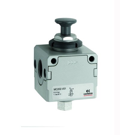 CAMOZZI Mc Series Lockable Isolation Valve, 1/2" NPT Port, 3-Way/2-Position, Lock-Out / Tag-Out MC202-V01TF